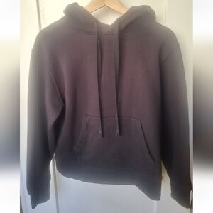 Athleta Black Pullover Hoodie | Cotton Blend | Cozy Casual